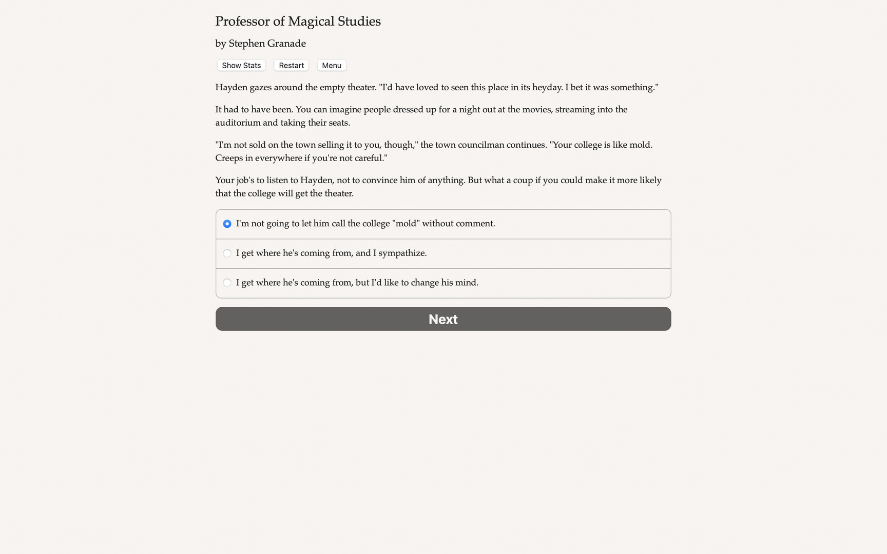 Professor of Magical Studies Demo #5