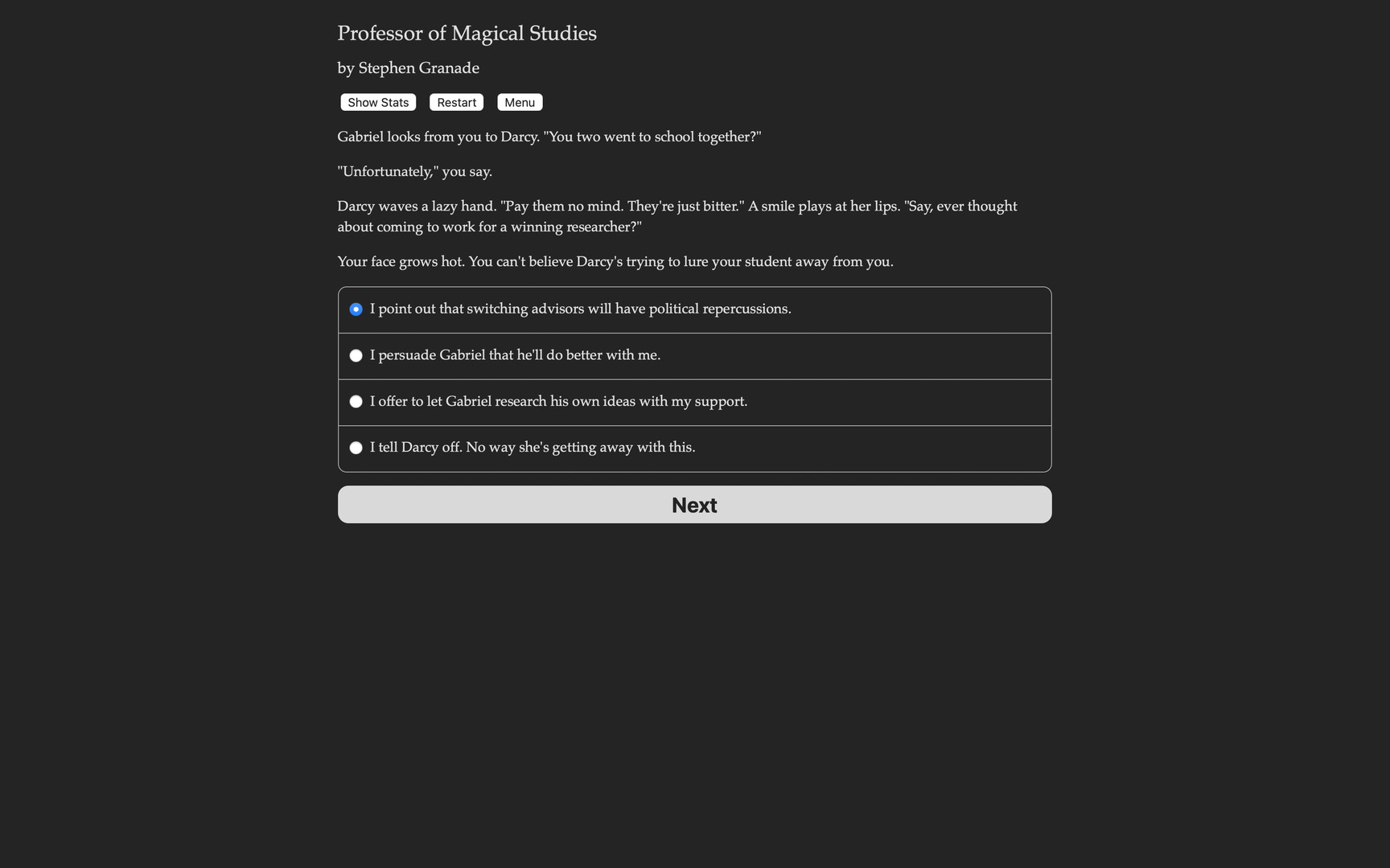 Professor of Magical Studies Demo #2