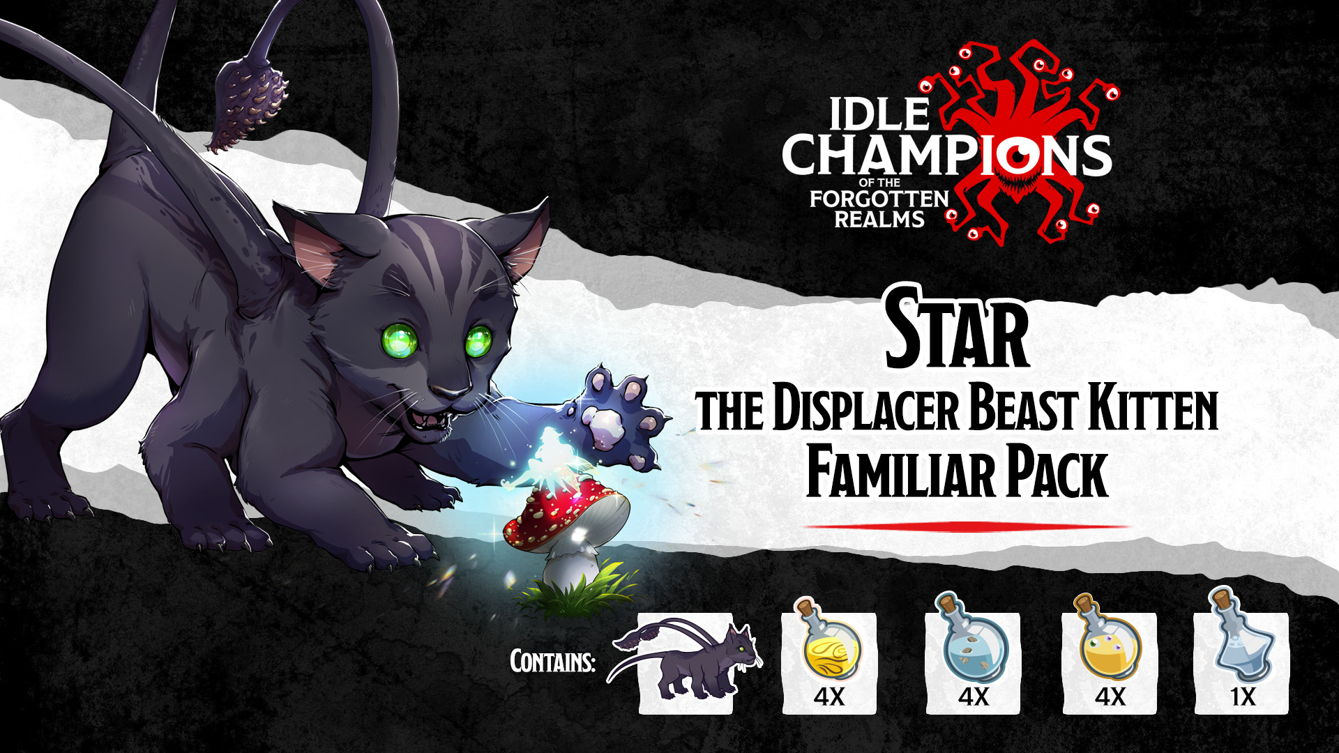 Idle Champions - Star the Displacer Beast Kitten Familiar Pack Featured Screenshot #1