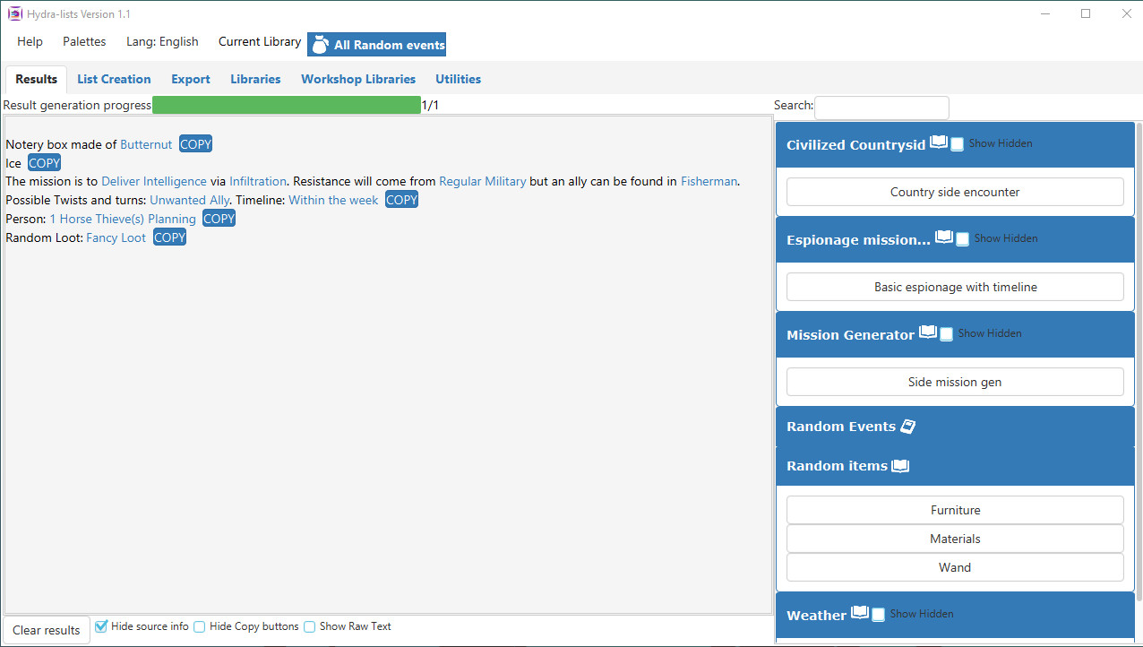 Hydra Lists: Roll Table Maker #8
