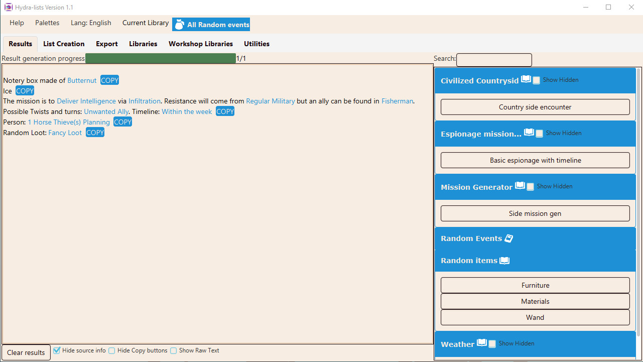 Hydra Lists: Roll Table Maker #10