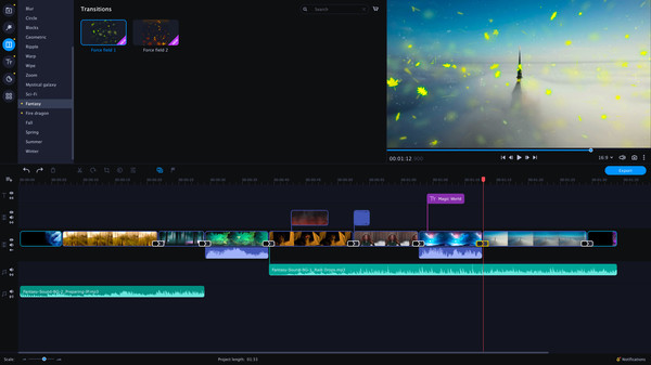 скриншот Movavi Video Editor Plus 2022 - Magic World Set 0