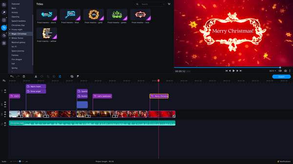 скриншот Movavi Video Editor Plus 2022 - Christmas Party Set 2
