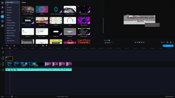 скриншот Movavi Video Suite 2022 - VHS Intro Pack 2