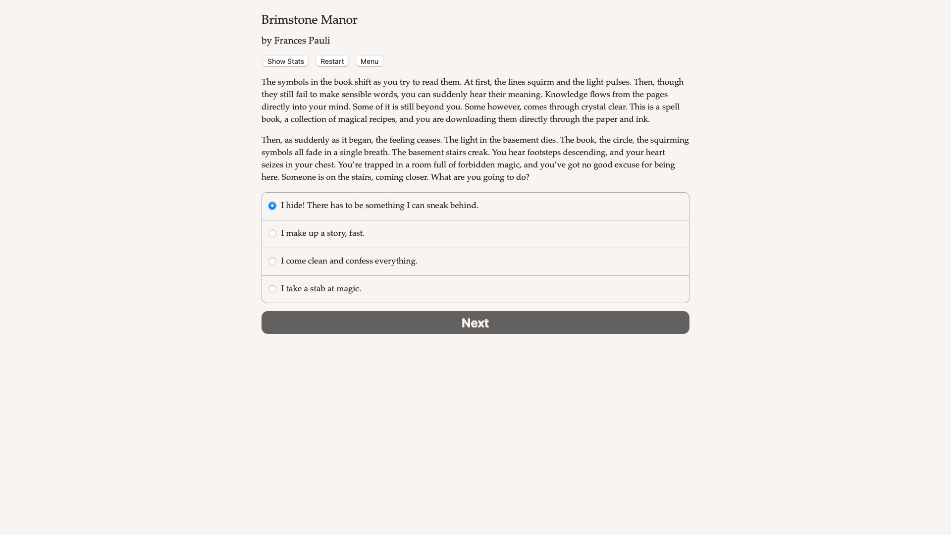 Brimstone Manor Demo #0