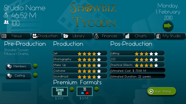 скриншот Showbiz Tycoon 2