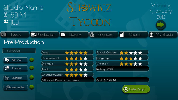 скриншот Showbiz Tycoon 0