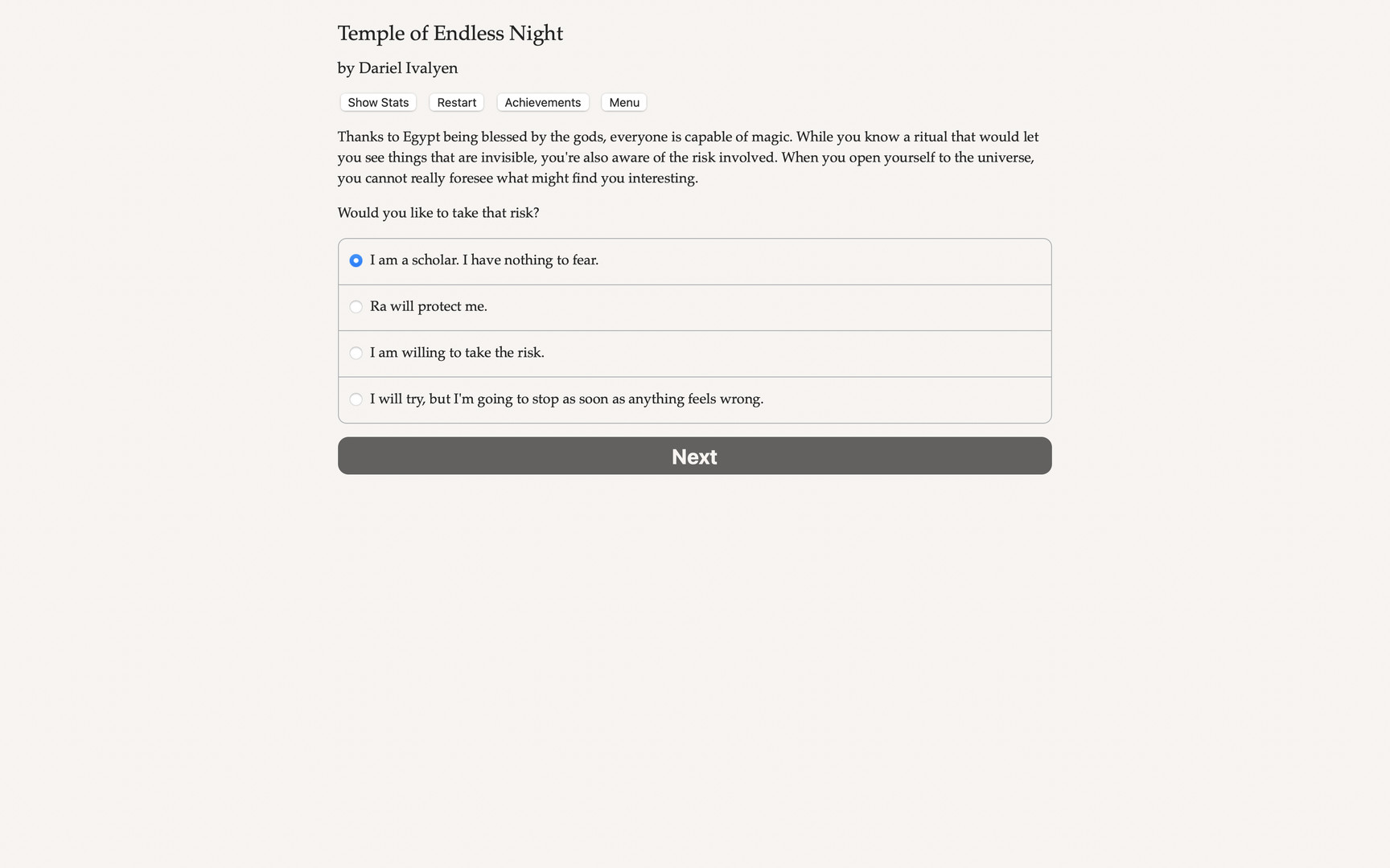 Temple of Endless Night screenshot 1
