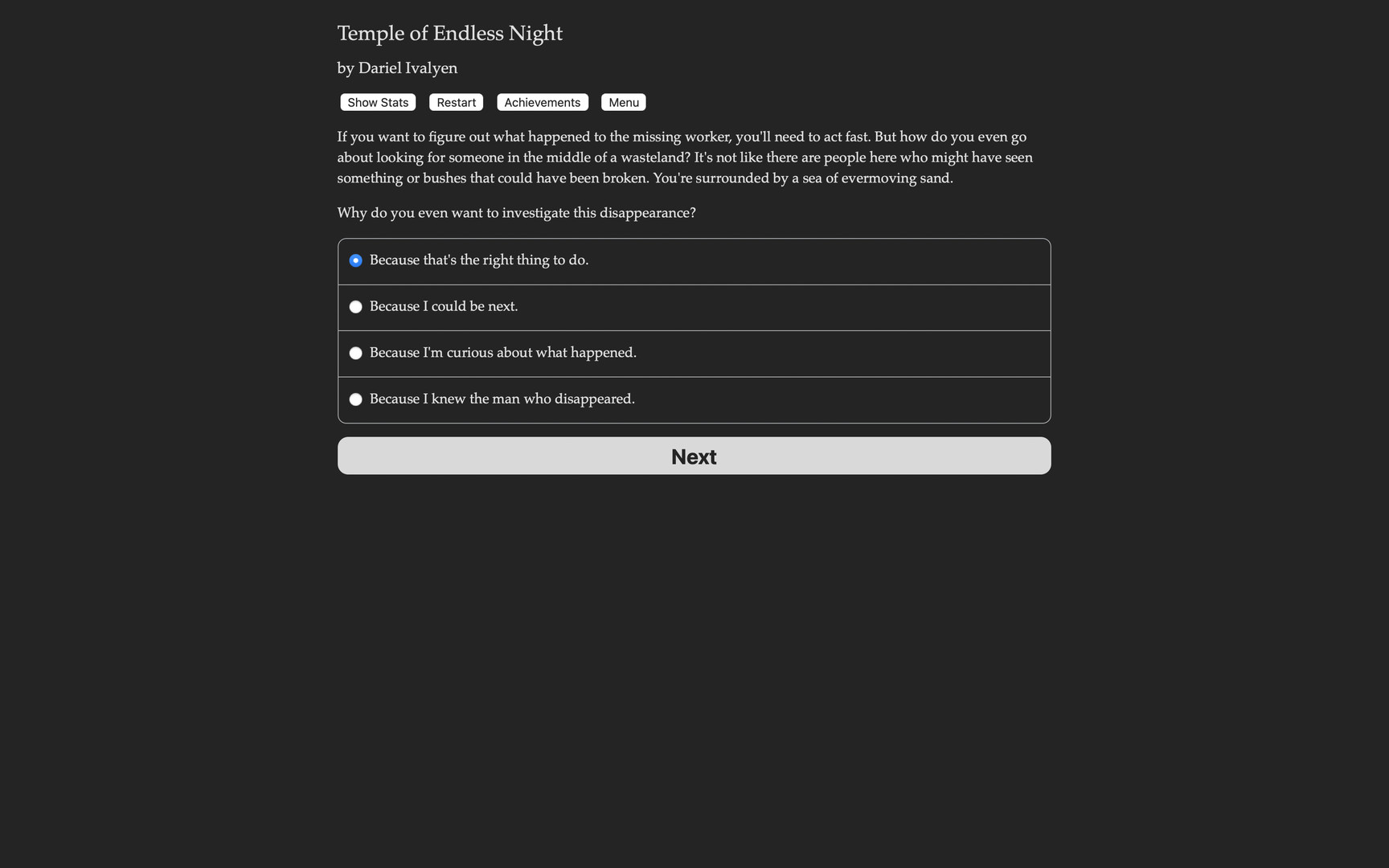 Temple of Endless Night Demo #0
