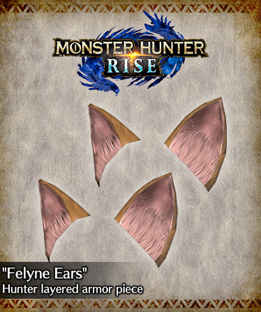 MONSTER HUNTER RISE - "Felyne Ears" Hunter layered armor piece