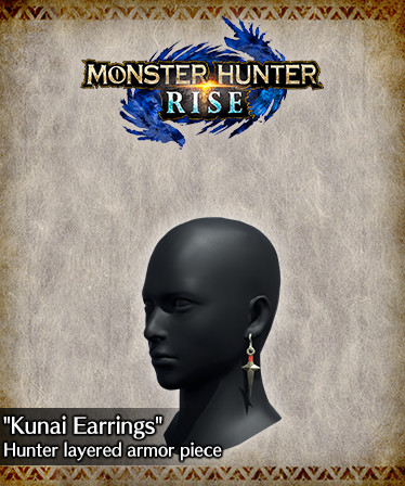 MONSTER HUNTER RISE - "Kunai Earrings" Hunter layered armor piece