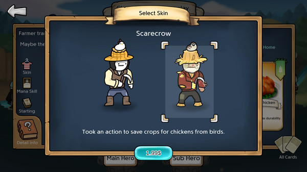 скриншот 3 Minute Heroes - Scarecrow (Farmer Skin) 1