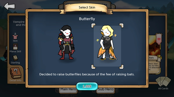 скриншот 3 Minute Heroes - Butterfly (Vampire Skin) 1
