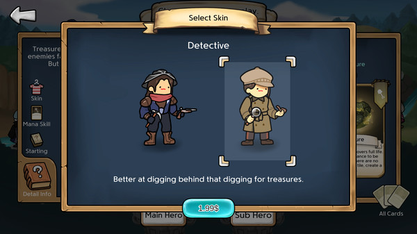 скриншот 3 Minute Heroes - Detective (Treasure Hunter Skin) 1