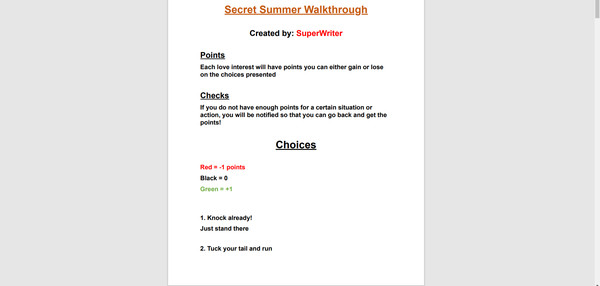 скриншот Secret Summer - The Walkthrough (version 0.10) 0