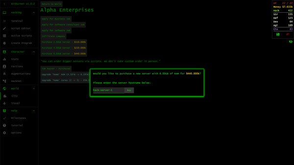 Bitburnerfor windows and Linux 1