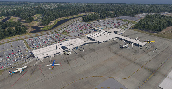 скриншот X-Plane 11 - Add-on: Verticalsim - KMYR - Myrtle Beach International Airport XP 3