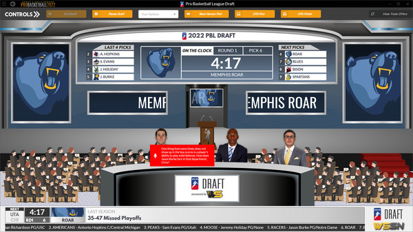 Скриншот из Draft Day Sports: Pro Basketball 2022