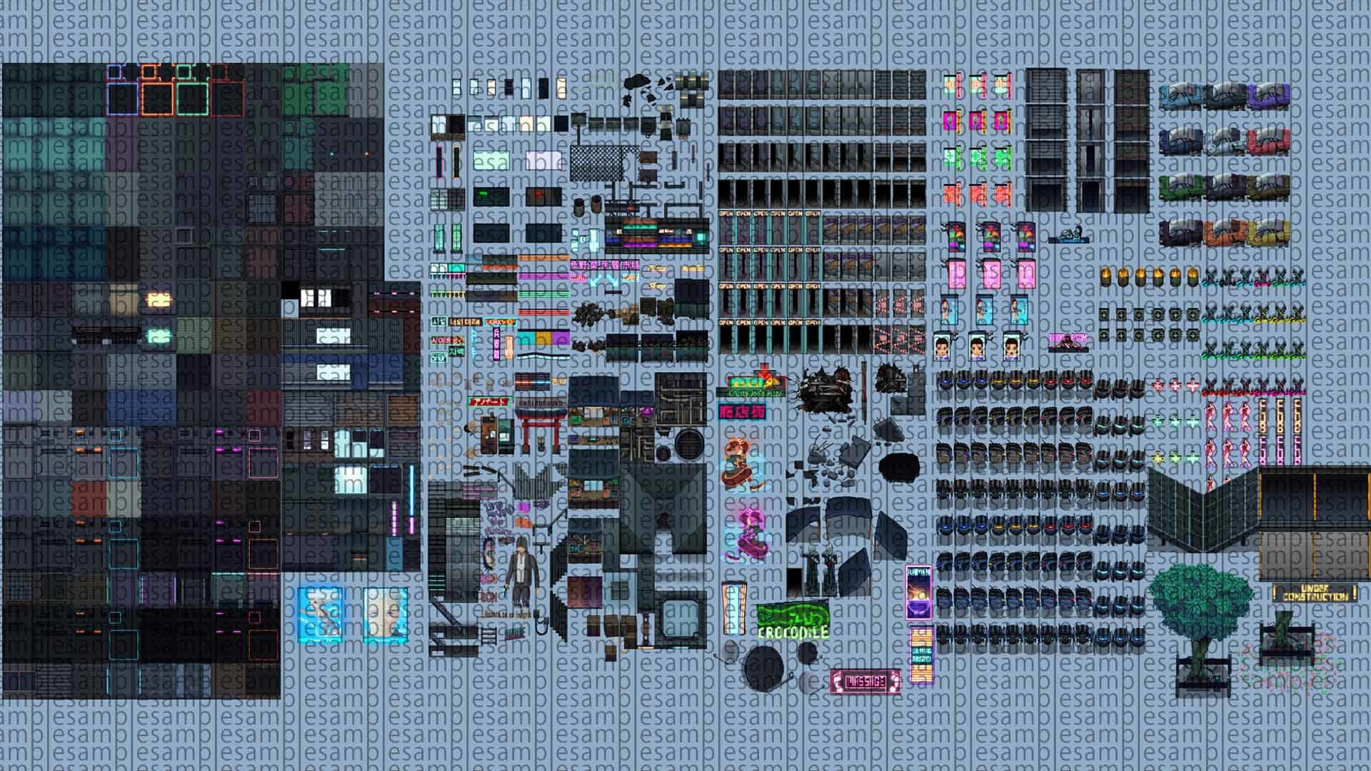 RPG Maker MZ - Winlu Cyberpunk Tileset - Exterior #4