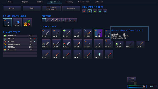 Generic RPG Idle game for Linux 1