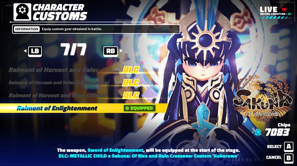 скриншот METALLIC CHILD x Sakuna: Of Rice and Ruin Crossover Custom 'Kokorowa' 1