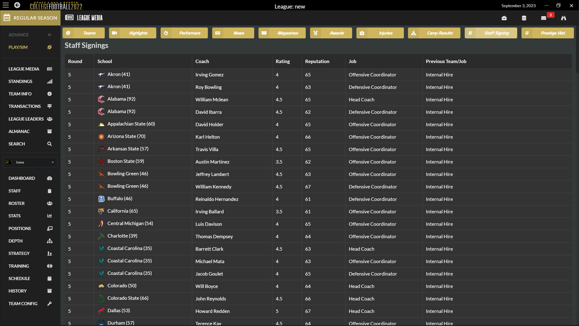 Draft Day Sports: College Football 2022 #9