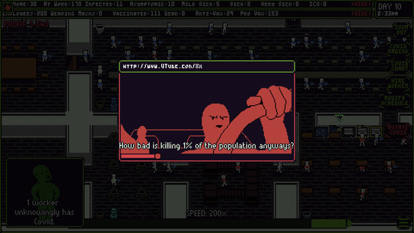 Скриншот из Covid Simulator