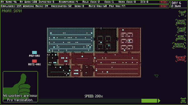 Скриншот из Covid Simulator