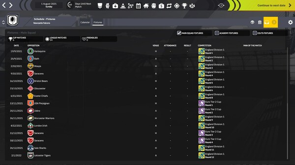 Скриншот из Rugby Union Team Manager 4