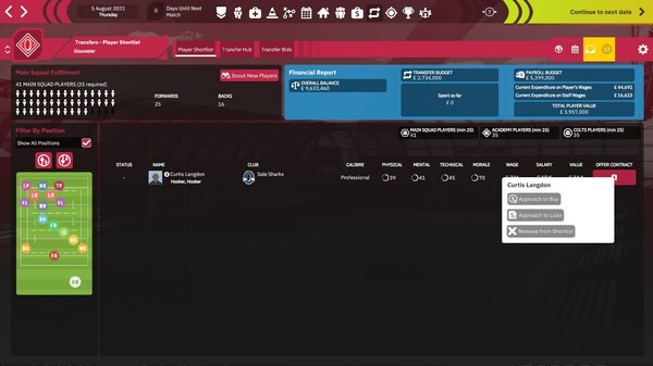 Скриншот из Rugby Union Team Manager 4
