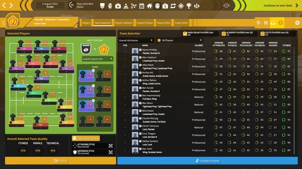Скриншот из Rugby Union Team Manager 4