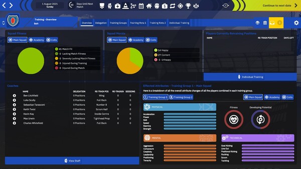 Скриншот из Rugby Union Team Manager 4
