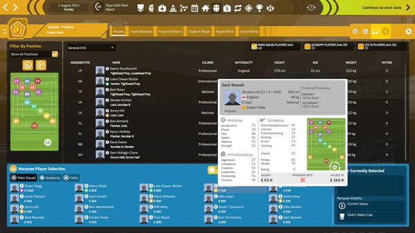 Скриншот из Rugby Union Team Manager 4