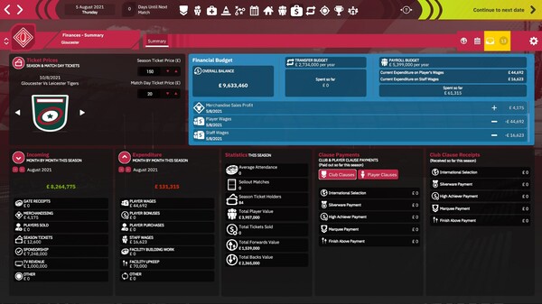 Скриншот из Rugby Union Team Manager 4