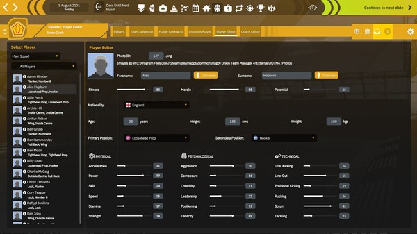 Скриншот из Rugby Union Team Manager 4