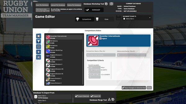 Скриншот из Rugby Union Team Manager 4