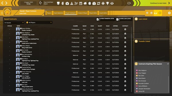 Скриншот из Rugby Union Team Manager 4