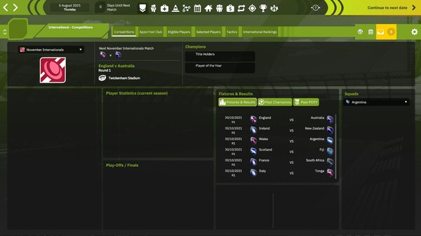 Скриншот из Rugby Union Team Manager 4
