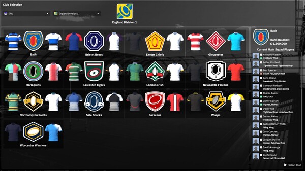 Скриншот из Rugby Union Team Manager 4