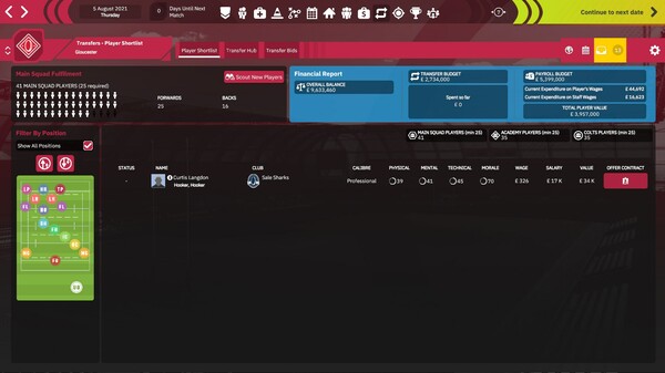Скриншот из Rugby Union Team Manager 4