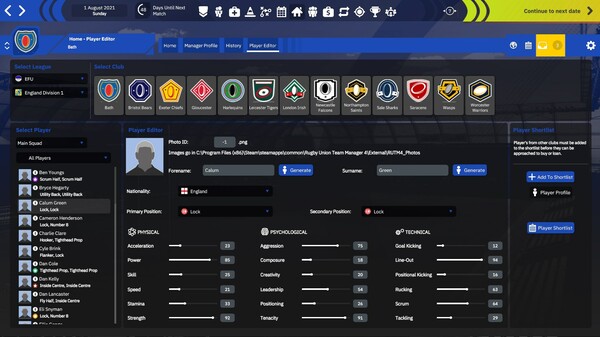 Скриншот из Rugby Union Team Manager 4