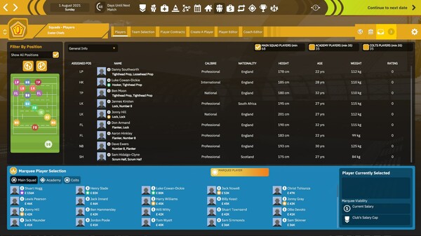 Скриншот из Rugby Union Team Manager 4