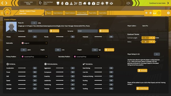 Скриншот из Rugby Union Team Manager 4