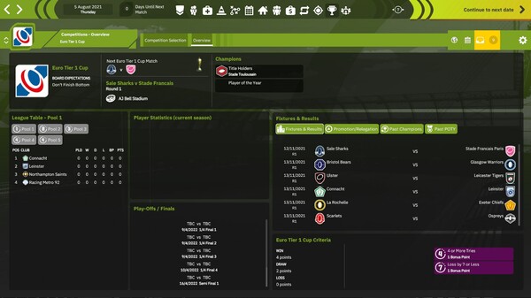 Скриншот из Rugby Union Team Manager 4