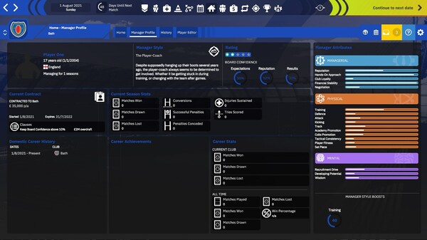 Скриншот из Rugby Union Team Manager 4