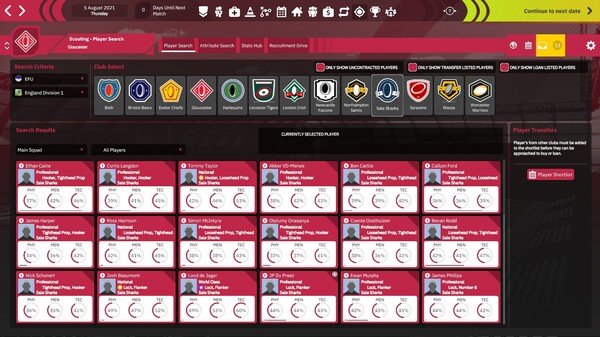 Скриншот из Rugby Union Team Manager 4