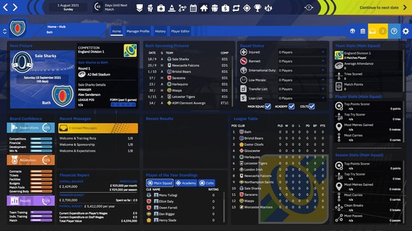 Скриншот из Rugby Union Team Manager 4