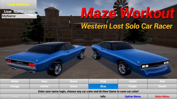Maze Workout - Western Lost Solo Car Racer