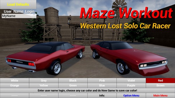 Maze Workout - Western Lost Solo Car Racer