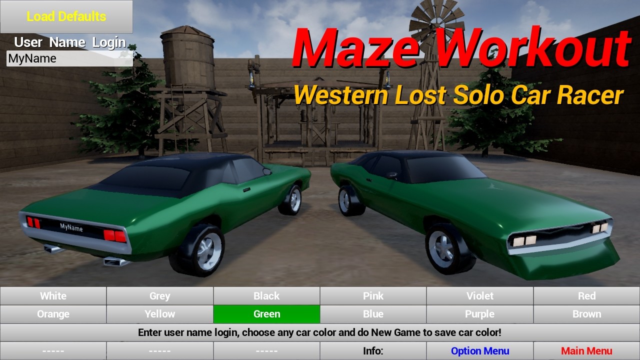 Maze Workout - Western Lost Solo Car Racer #28